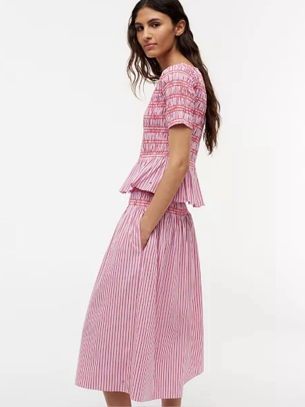 NEW TOMMY HILFIGER Women's Cotton Striped Midi Skirt